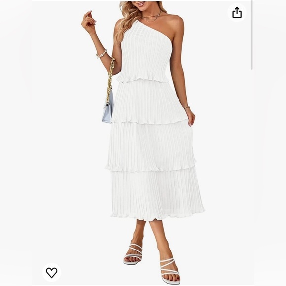 Merokeety Dresses & Skirts - One shoulder tiered layered chiffon party dress size small